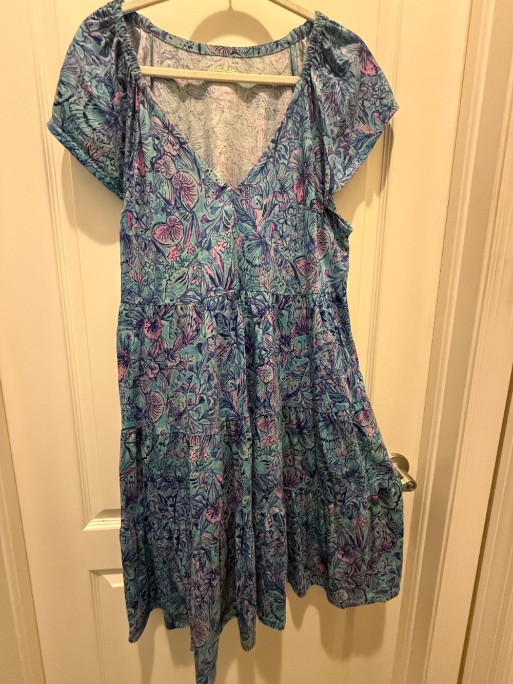 Lilly Pulitzer Off-the-Shoulder Midi Swing Dress, XL